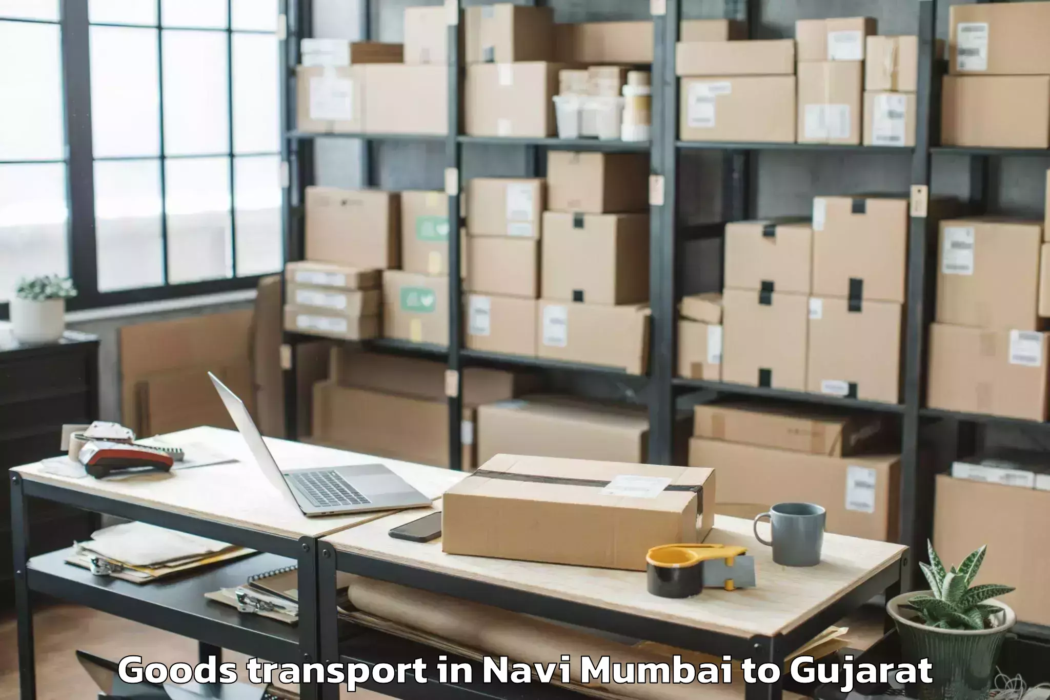 Professional Navi Mumbai to Indrashil University Rajpur Goods Transport